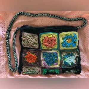 Handmade Multicolor Crochet Shoulder Bag